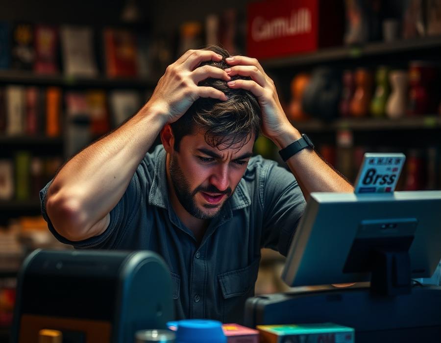 Dono de comércio frustrado com tecnologia parada